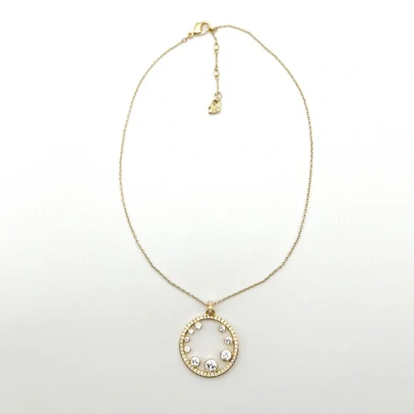 Swarovski White Multi-cut Crystal Pendant with matching Gold-toned Chain - Picture 2 of 4